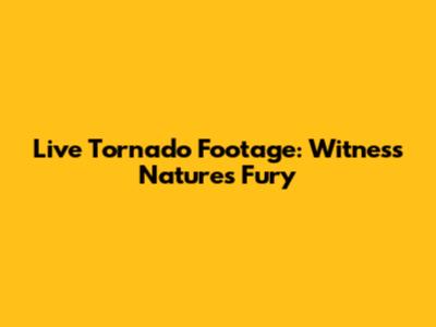 Live Tornado Footage: Witness Nature's Fury