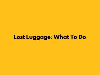 Lost Luggage: What To Do