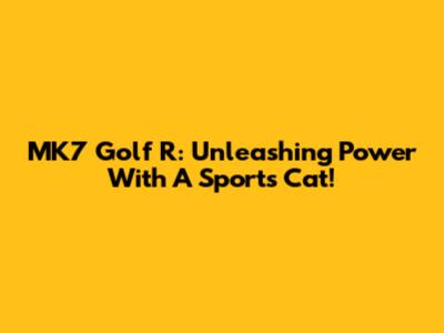 MK7 Golf R: Unleashing Power With A Sports Cat!