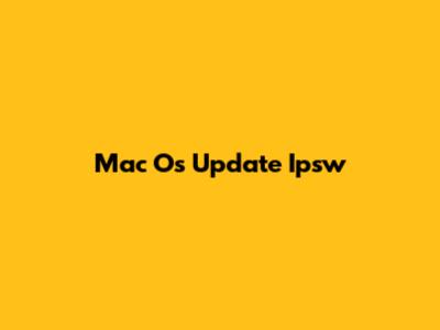 Mac Os Update Ipsw