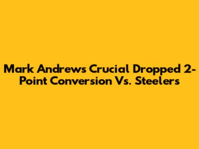 Mark Andrews' Crucial Dropped 2-Point Conversion Vs. Steelers