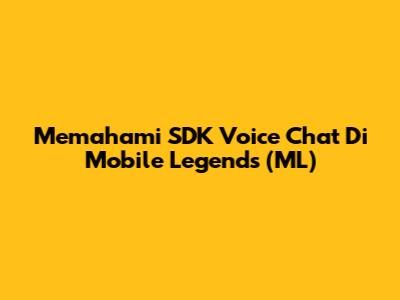 Memahami SDK Voice Chat Di Mobile Legends (ML) 