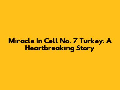 Miracle In Cell No. 7 Turkey: A Heartbreaking Story