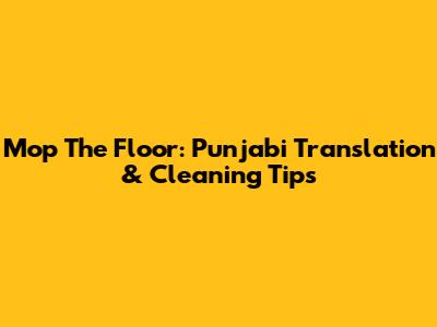 Mop The Floor: Punjabi Translation & Cleaning Tips