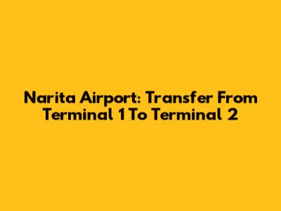 Narita Airport: Transfer From Terminal 1 To Terminal 2