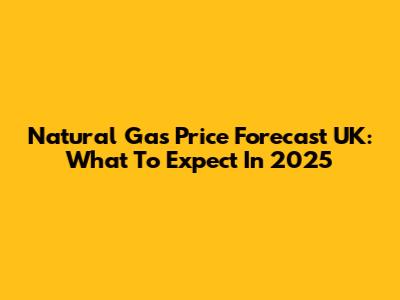 Natural Gas Price Forecast UK: What To Expect In 2025