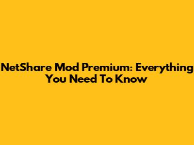 NetShare Mod Premium: Everything You Need To Know