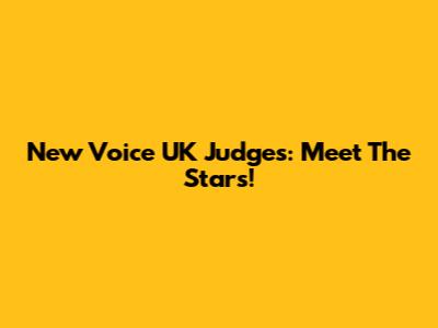 New Voice UK Judges: Meet The Stars!