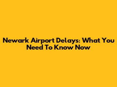 Newark Airport Delays: What You Need To Know Now