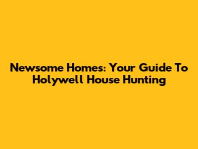 Newsome Homes: Your Guide To Holywell House Hunting