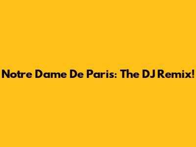 Notre Dame De Paris: The DJ Remix!