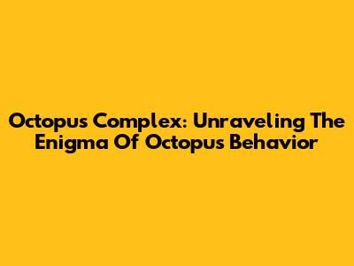 Octopus Complex: Unraveling The Enigma Of Octopus Behavior