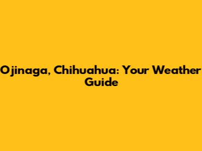 Ojinaga, Chihuahua: Your Weather Guide