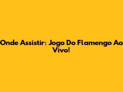Onde Assistir: Jogo Do Flamengo Ao Vivo!