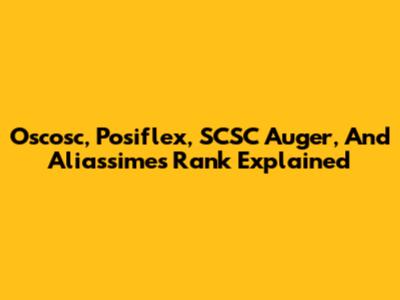 Oscosc, Posiflex, SCSC Auger, And Aliassime's Rank Explained