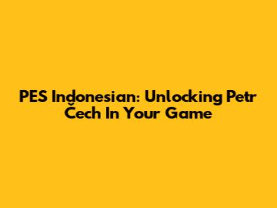 PES Indonesian: Unlocking Petr Čech In Your Game