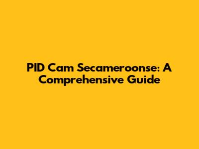 PID Cam Secameroonse: A Comprehensive Guide