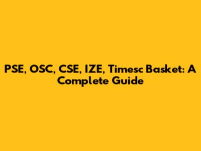 PSE, OSC, CSE, IZE, Timesc Basket: A Complete Guide