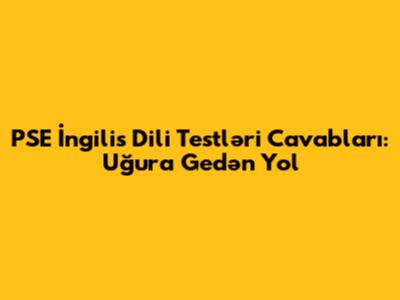 PSE İngilis Dili Testləri Cavabları: Uğura Gedən Yol