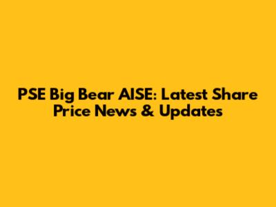 PSE Big Bear AISE: Latest Share Price News & Updates