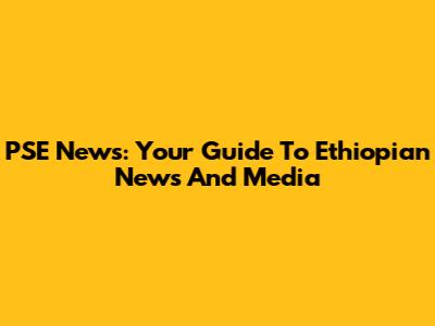 PSE News: Your Guide To Ethiopian News And Media