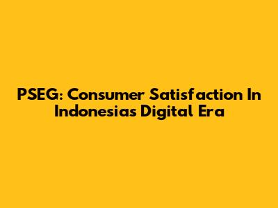 PSEG: Consumer Satisfaction In Indonesia's Digital Era