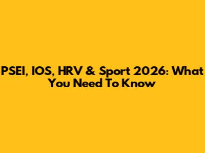 PSEI, IOS, HRV & Sport 2026: What You Need To Know