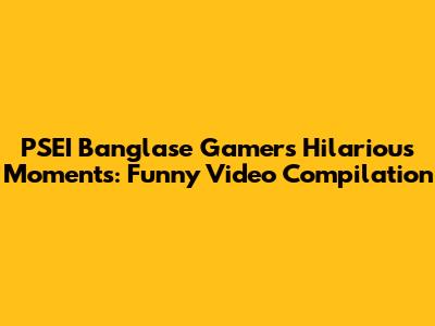 PSEI Banglase Gamer's Hilarious Moments: Funny Video Compilation