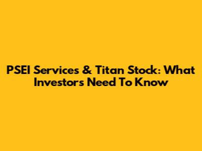 PSEI Services & Titan Stock: What Investors Need To Know