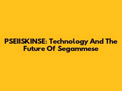 PSEIISKINSE: Technology And The Future Of Segammese