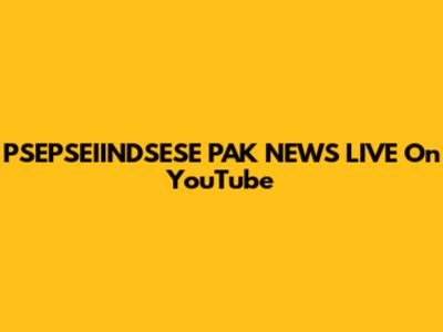 PSEPSEIINDSESE PAK NEWS LIVE On YouTube