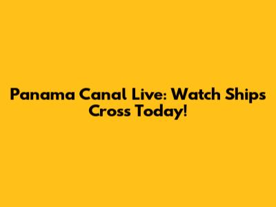 Panama Canal Live: Watch Ships Cross Today!