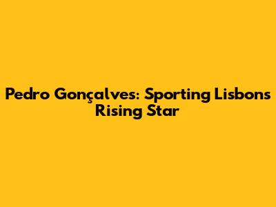 Pedro Gonçalves: Sporting Lisbon's Rising Star