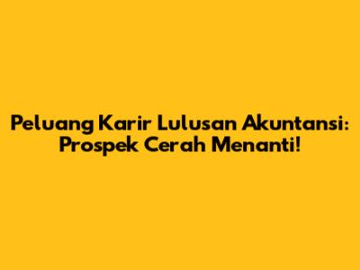 Peluang Karir Lulusan Akuntansi: Prospek Cerah Menanti!