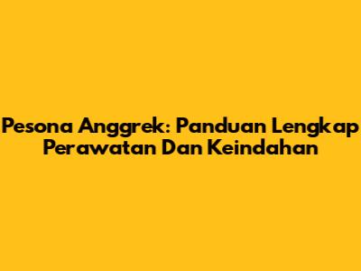 Pesona Anggrek: Panduan Lengkap Perawatan Dan Keindahan