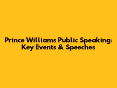 Prince William's Public Speaking: Key Events & Speeches