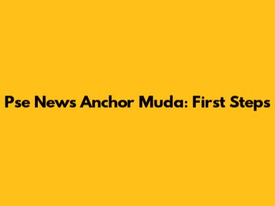 Pse News Anchor Muda: First Steps