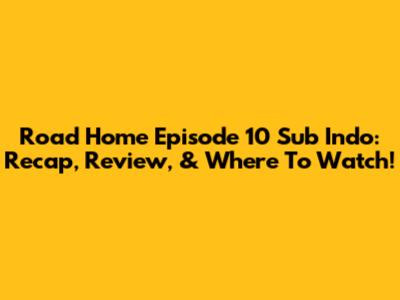 Road Home Episode 10 Sub Indo: Recap, Review, & Where To Watch!