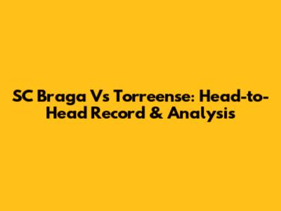 SC Braga Vs Torreense: Head-to-Head Record & Analysis