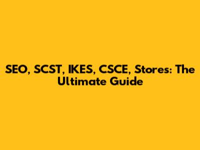 SEO, SCST, IKES, CSCE, Stores: The Ultimate Guide