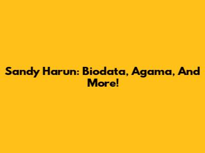 Sandy Harun: Biodata, Agama, And More!