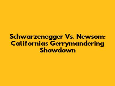 Schwarzenegger Vs. Newsom: California's Gerrymandering Showdown
