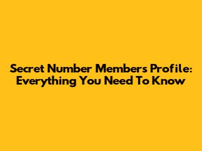 Secret Number Members Profile: Everything You Need To Know