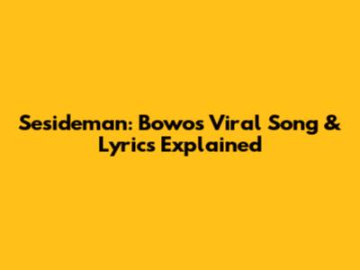 Sesideman: Bowo's Viral Song & Lyrics Explained