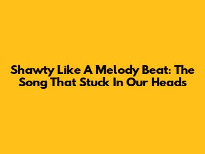 Shawty Like A Melody Beat: The Song That Stuck In Our Heads