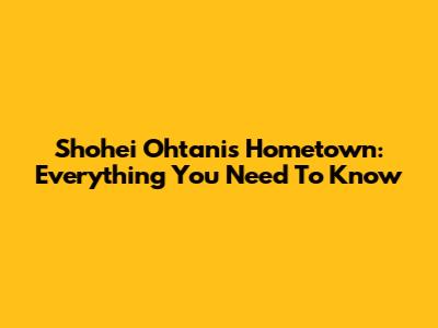 Shohei Ohtani's Hometown: Everything You Need To Know
