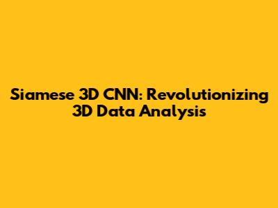 Siamese 3D CNN: Revolutionizing 3D Data Analysis