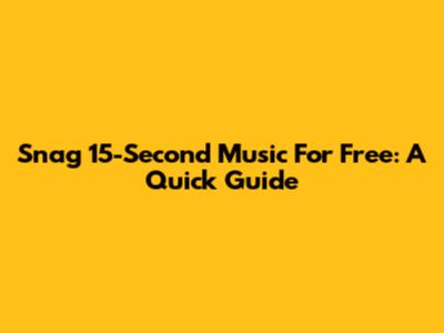 Snag 15-Second Music For Free: A Quick Guide