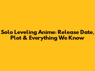 Solo Leveling Anime: Release Date, Plot & Everything We Know