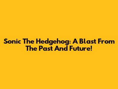 Sonic The Hedgehog: A Blast From The Past And Future!